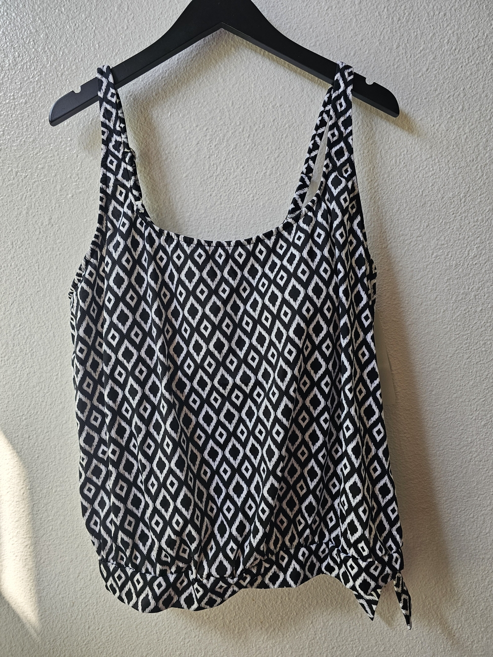 NWT Upstream Separates 18W Black White Tankini Swim Top Plus Size